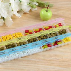 7 days weekly 21 slots travel pill box organizer and medicine holder case