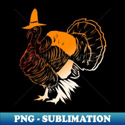 stylized turkey with a pilgrims hat for thanksgiving - unique sublimation png download - unleash your creativity