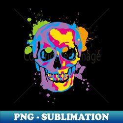 colorful skull - artistic sublimation digital file - bold & eye-catching
