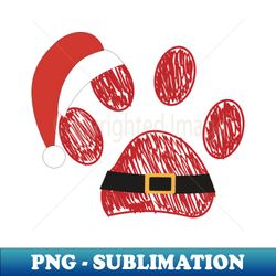 paw prints santa claus hat - png sublimation digital download - spice up your sublimation projects