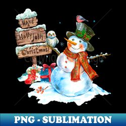 christmas snowman and birds - exclusive sublimation digital file - spice up your sublimation projects