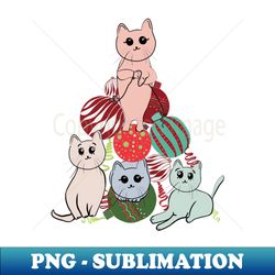 made of cute cats christmas tree - signature sublimation png file - perfect for personalization