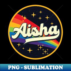 aisha  rainbow in space vintage style - trendy sublimation digital download - bring your designs to life