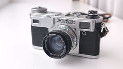 kiev 4am 35mm rf camera with helios-103 1.8/53mm lens. serviced. s/n 8326764