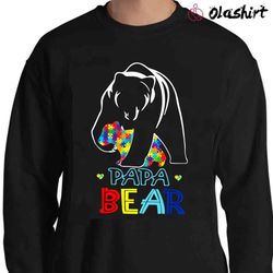 new papa bear autism shirt, papa bear, autism dad - olashirt