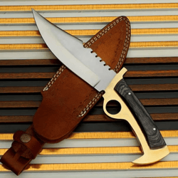 the show beautiful d2 high carbon steel brass knife with sheath plywood