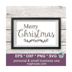 Merry Christmas SVG Vector Cut Files For Silhouette and Cricut. Includes Png Eps Dxf Christmas SVG Files