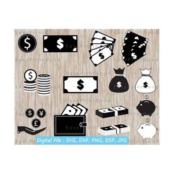 money sign svg pig svg money clipart dollar monogram cash bag bundle wallet cash svg currency silhouette dollar coin symbol money on hand