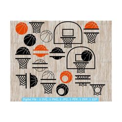 basketball bundle, split monogram svg, basketball hoop svg, basketball net, sport , basketball goal, sport quotes, cut file, cricut svg