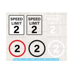 blank mph speed limit 2 sign svg, two year old birthday, cars, speed limit 2 clipart, speed limit, boys 2nd birthday party, cut file, cricut
