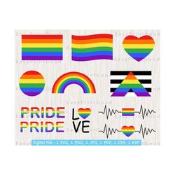 rainbow flag svg, lgbt flag, pride flag, gay pride, love, pride shirt, pride colors, straight ally flag, rainbow heart, cut file, cricut