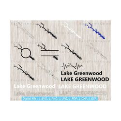 lake greenwood svg, lake greenwood outline, clipart, monogram frame, silhouette, text word, south carolina map shape, cut file, cricut