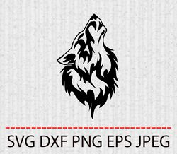 wolf svg,png,eps cameo cricut design template stencil vinyl decal tshirt transfer iron on