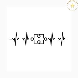 autism heartbeat svg, autism svg, heartbeat svg, instant download, silhouette cameo, shirt design, puzzle svg free vecto