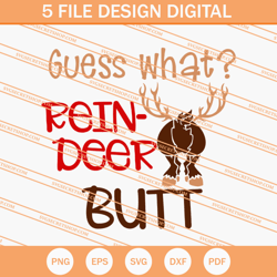 guess what reindeer butt svg, reindeer svg, animal svg