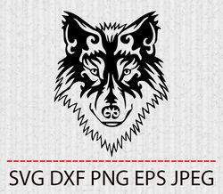 wolf svg,png,eps cameo cricut design template stencil vinyl decal tshirt transfer iron on