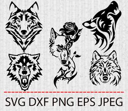 wolf svg,png,eps cameo cricut design template stencil vinyl decal tshirt transfer iron on