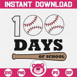 100 days of school svg, 100 days svg, 100 days boy svg, 100 days baseball svg, 100th day of school svg, silhouette, cric