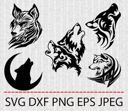 wolf svg,png,eps cameo cricut design template stencil vinyl decal tshirt transfer iron on