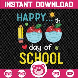 happy 100th day of school png, 100 days of school png, apple pencil png, teacher, digital download