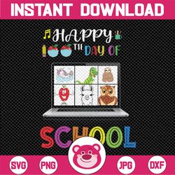 virtual teaching png, happy 100th day of school png teacher, 100 days of school  digital download