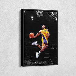 lakers legend flying dunk canvas wall art home decor framed poster print.jpg