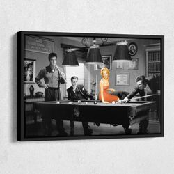 marilyn monroe and elvis presley poster billiard canvas wall art home decor framed poster print.jpg