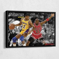 michael jordan and magic johnson quote poster canvas wall art home decor framed poster print.jpg