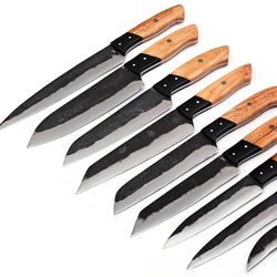 personalized knife set for anniversary, hand forged knife set for chefs, customized knife set for gifts, am industry