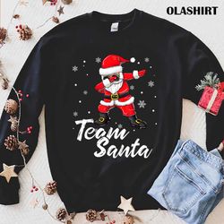 new team santa pajama shirt dabbing claus family matching gift t-shirt - olashirt