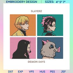 machine embroidery files, anime demon embroidery designs, slayer  anime embroidery files, anime embroidery patterns, instant download