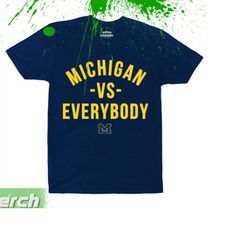 michigan vs everybody sweatshirt navy, wolverines football fan gear shirt, trendy shirt