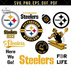 pittsburgh steelers team logo svg, sports svg, rugby svg, clipart, compatible with cricut and cutting machine