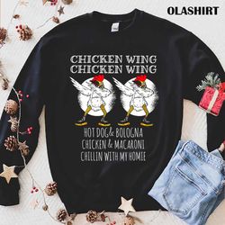 funny chicken wing hot dog and bologna shirt - olashirt