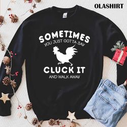 new cluck it funny chicken tee country farm women girl t-shirt - olashirt