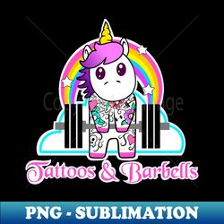 tattoos and barbells unicorn fitness barbell unicorn gym girl - professional sublimation digital download - revolutionize your designs