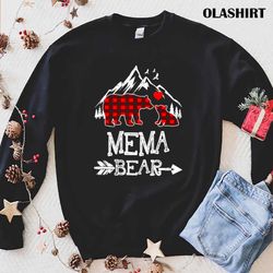 new mema bear red buffalo plaid grandma bear pajama t-shirt - olashirt