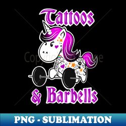 barbell unicorn tattoos and barbells fitness girl - signature sublimation png file - spice up your sublimation projects