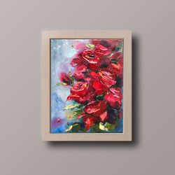 flowers oil painting original roses painting