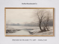 Winter Frame TV Art, Winter Cottage Painting Art For Frame TV, Holiday Season Downloadable Art, Christmas Decor Samsung