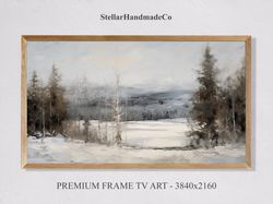 Winter Frame TV Art, Winter Forest Painting Art For Frame TV, Holiday Season Downloadable Art, Christmas Decor Samsung F