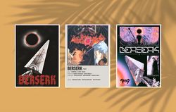 Berserk Posters - Berserk Poster Prints - Guts Poster - Anime Poster Anime Inspired Posters Manga Wall Art Home Decor Gi