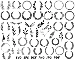 wreaths and circles svg 100 -instant download