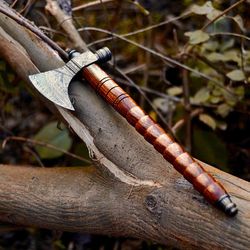 damascus steel tomahawk, hatchet axe hunting camping axe handmade perfect gift for him, gift for dad