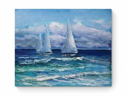 sailing white yachts in the ocean