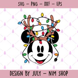 merry christmas svg, christmas mouse head svg, christmas mouse, christmas lights svg