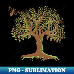 tree of life  bee - nature lover environmental image - retro png sublimation digital download - perfect for sublimation art