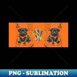 pug sketchbook 10 orange coffee cup - high-quality png sublimation download - unlock vibrant sublimation designs