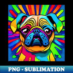 pug in rainbow colors 3 - signature sublimation png file - capture imagination with every detail