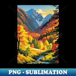 Stable Diffusion Fall Foliage Scene - Stylish Sublimation Digital Download - Vibrant And Eye-catching Typography